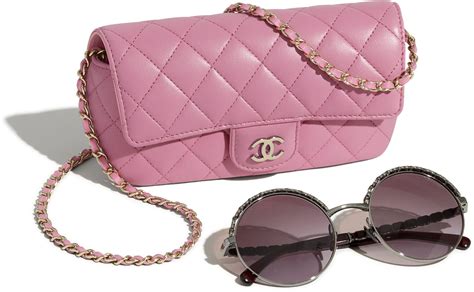 chanel glass case|Chanel glasses case with chain.